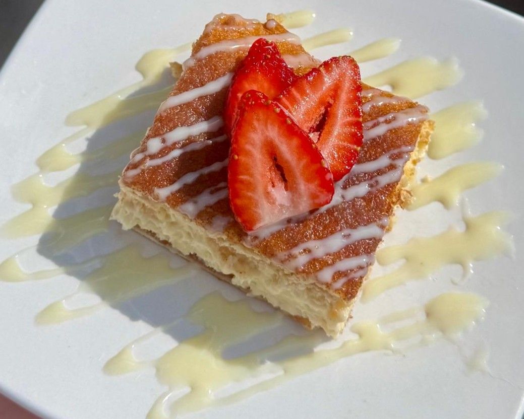 Strawberry-topped dessert special